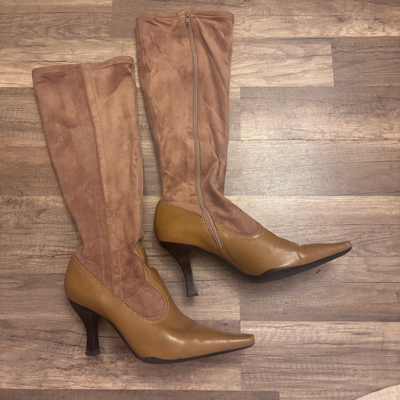 Franco Sarto Shoes - Franco Sarto Brown and Tan Heeled Boots